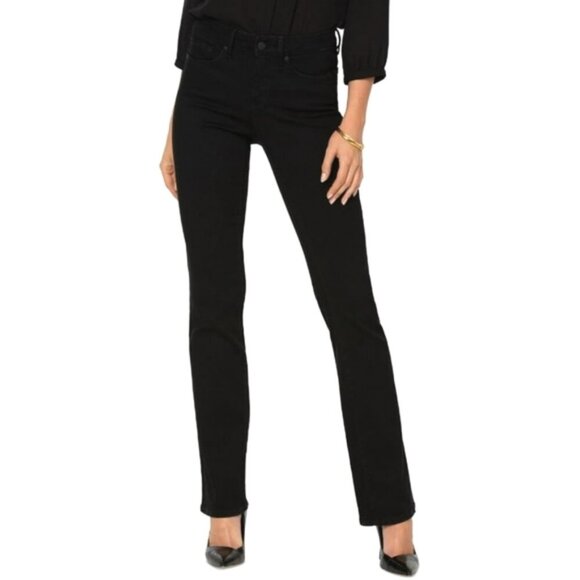 NYDJ Womens Tummy Control Denim Bootcut Jeans Dark Black Wash Slim 4-Way Stretch - Picture 1 of 15